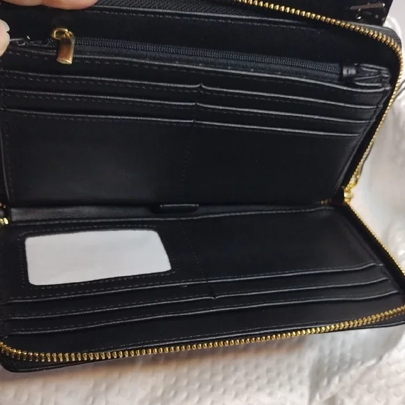 Steve Madden Black Clutch with Gold Detail - Picture 7 of 8